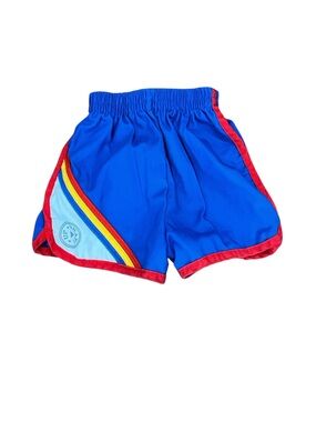 Toddler Blue Athletic Shorts with Rainbow Stripe vintage Carter’s 80’s